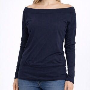 Athleta Long Sleeve Performance Top w/ Thumbholes – Navy, Size Small
